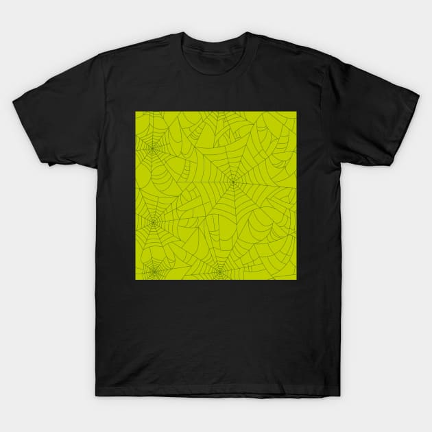 Spiderwebs- acid green T-Shirt by SugarPineDesign